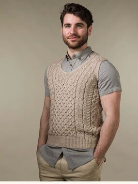 Aran Market Men's 100% Wool Sweater Vest